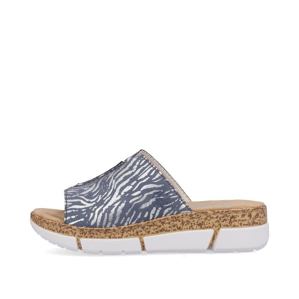 Rieker V23M9-10 Regina Womens Slip-On Sandals - Blue