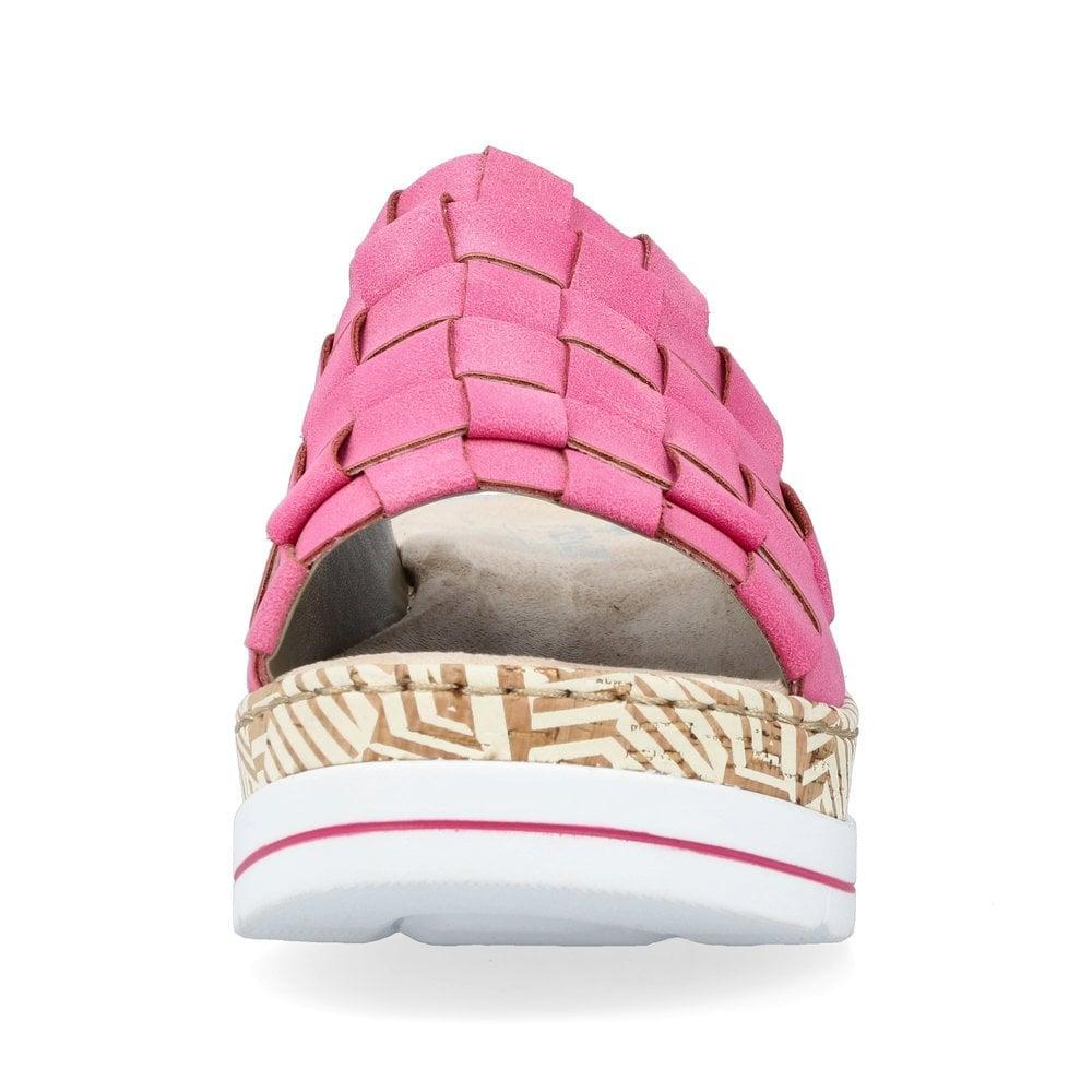 Rieker V3988-31 Regina Womens Slip On Sandals - Rose