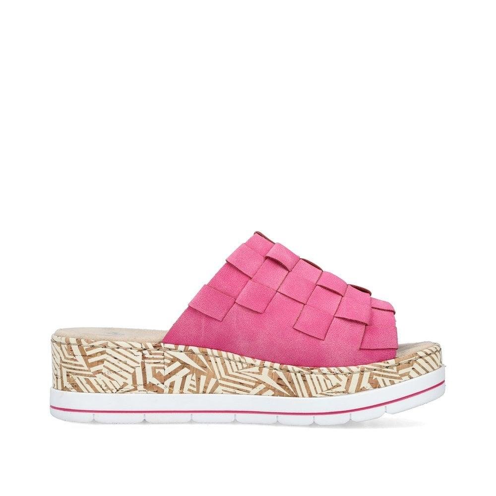 Rieker V3988-31 Regina Womens Slip On Sandals - Rose