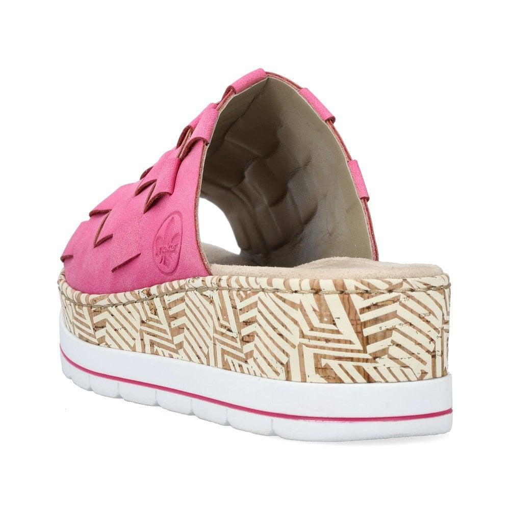 Rieker V3988-31 Regina Womens Slip On Sandals - Rose