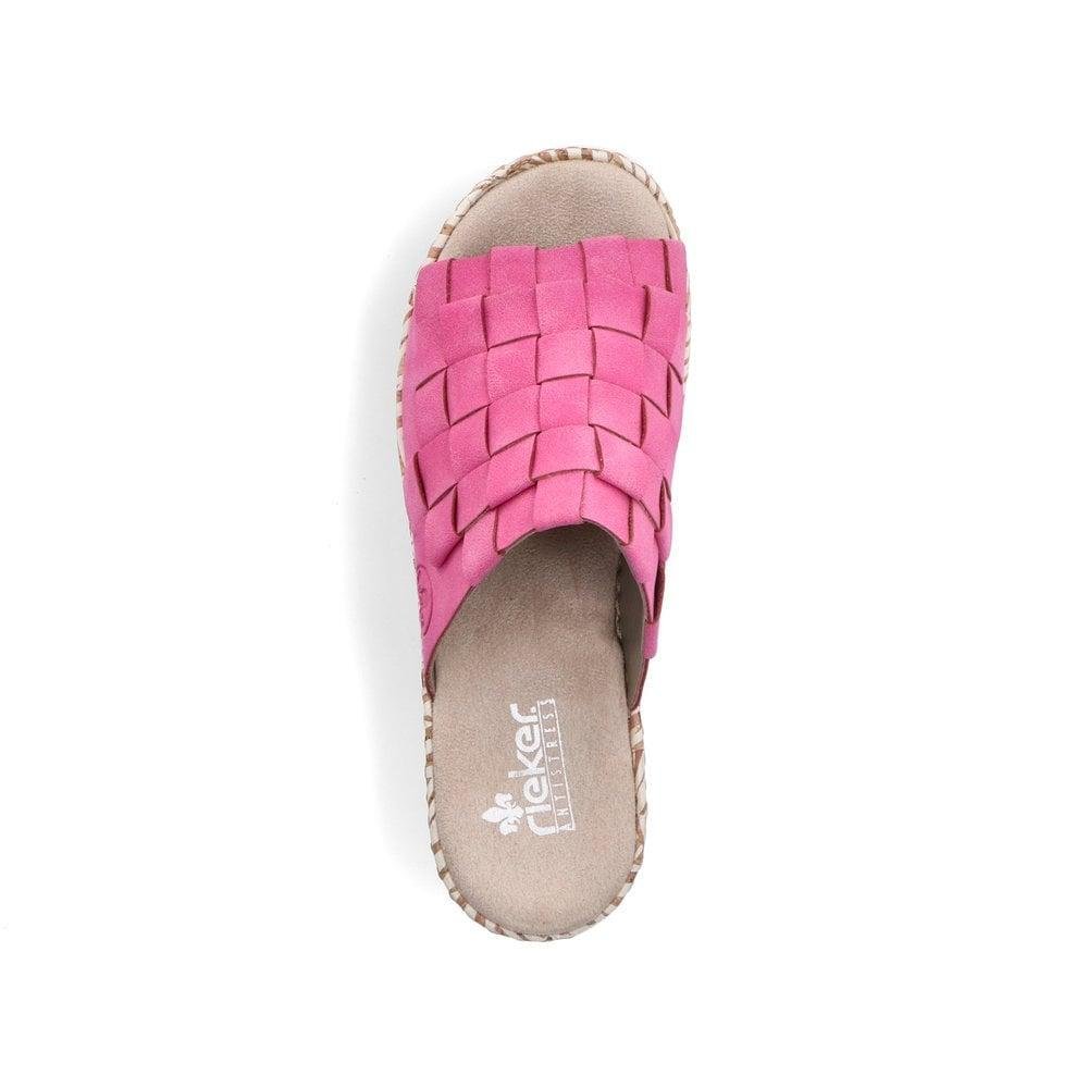 Rieker V3988-31 Regina Womens Slip On Sandals - Rose
