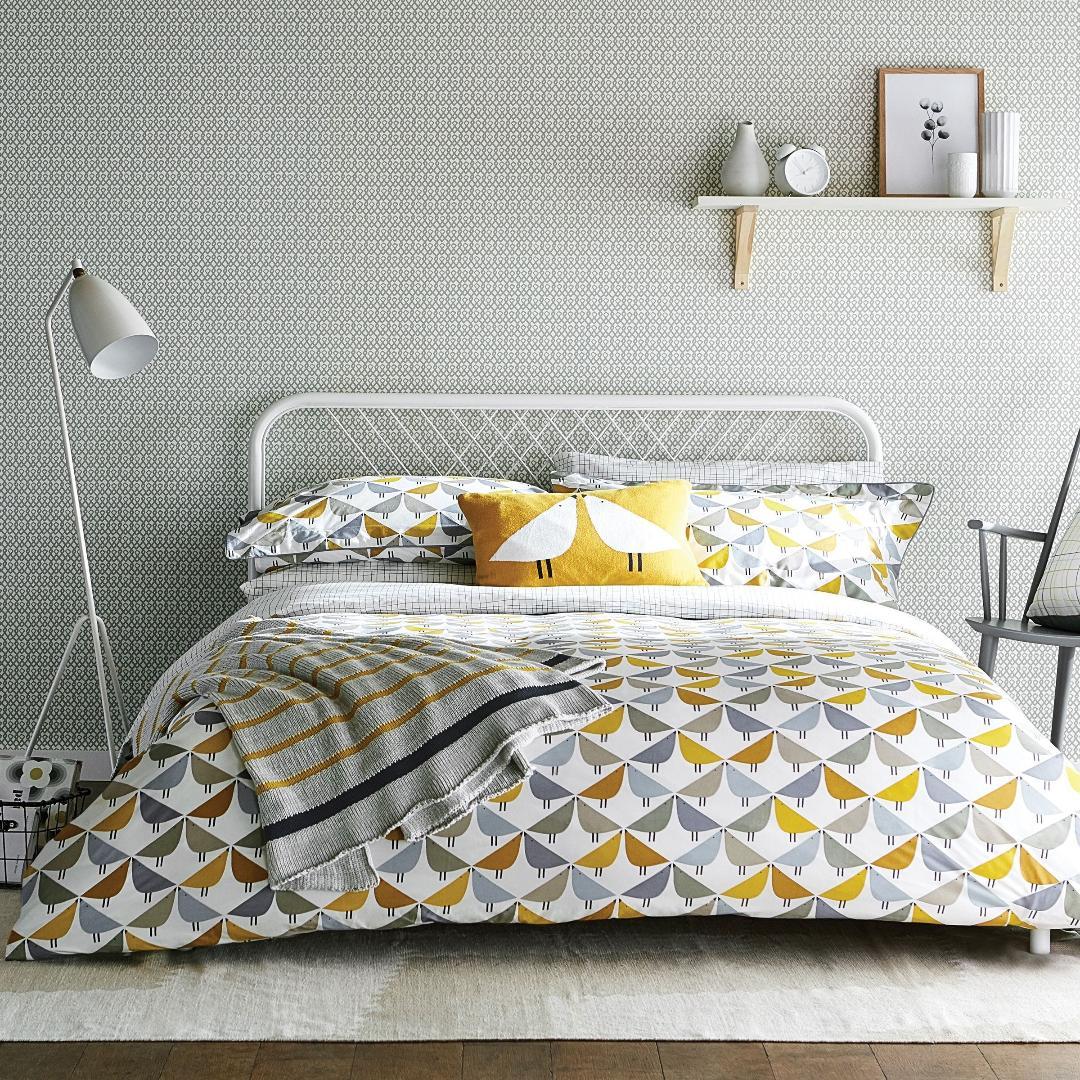 Scion Lintu Duvet Cover Set - Dandelion & Pebble
