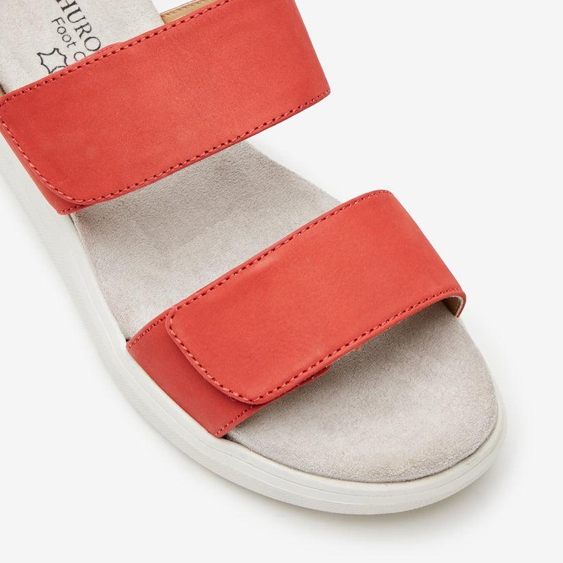 Shuropody Caris Standard Fit Women's Leather Mule Clog - Red