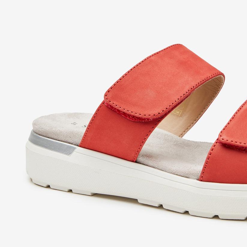 Shuropody Caris Standard Fit Women's Leather Mule Clog - Red