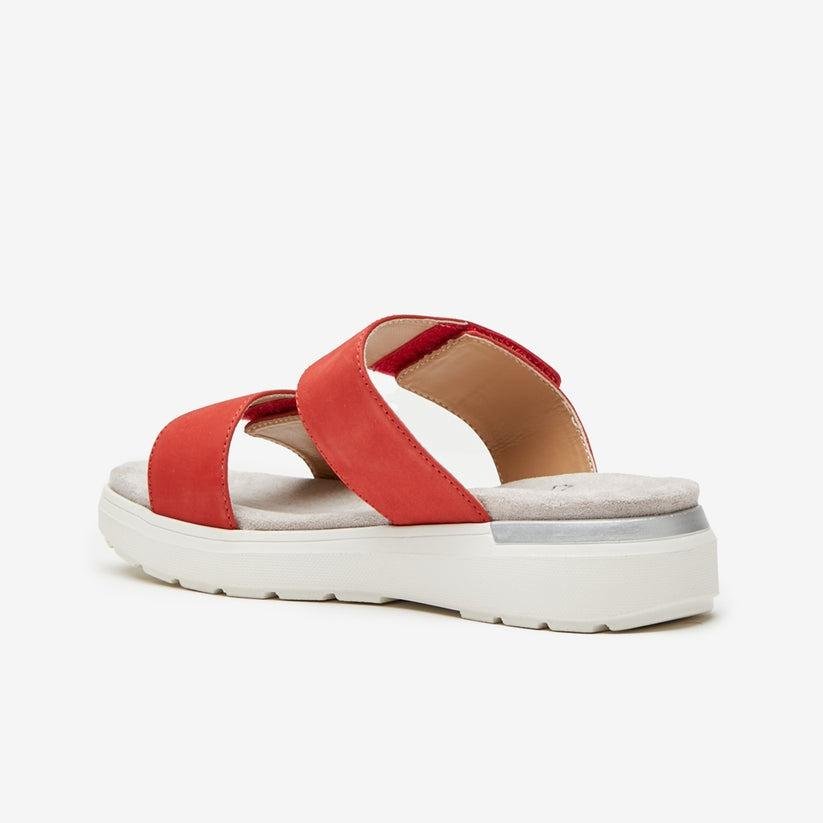 Shuropody Caris Standard Fit Women's Leather Mule Clog - Red