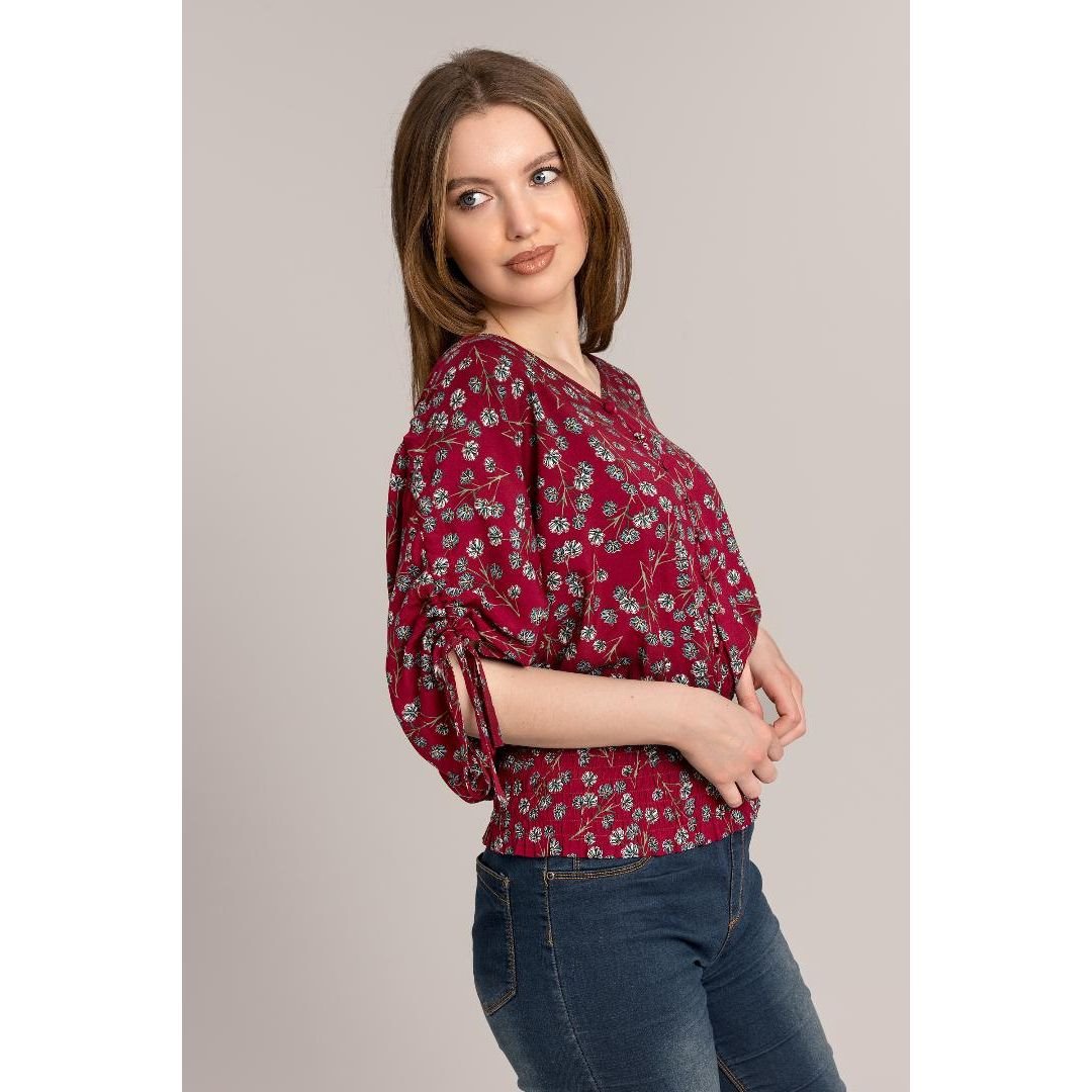 Solo Top Smock Waist - Raspberry