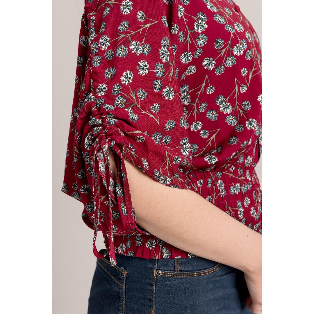 Solo Top Smock Waist - Raspberry
