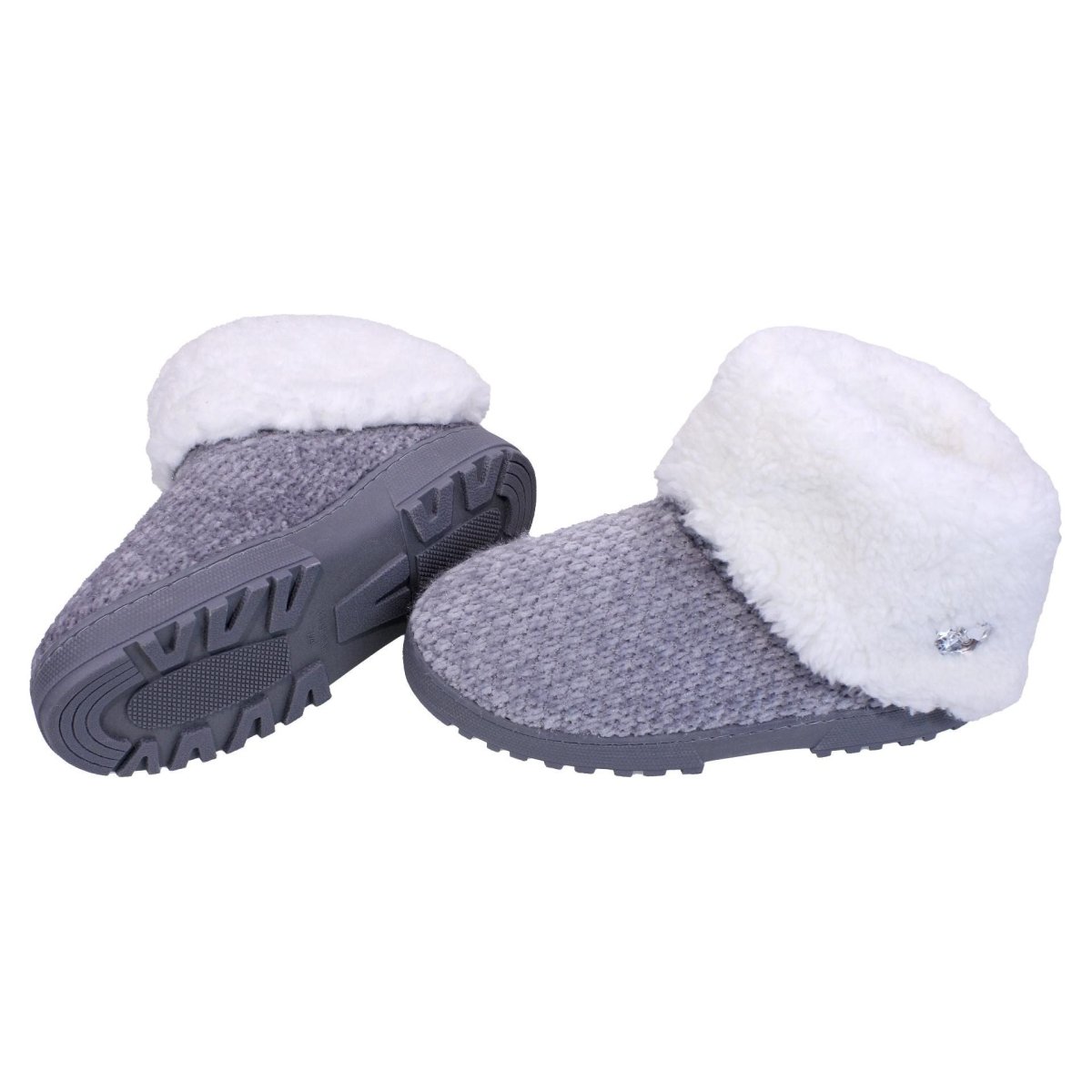 Something Special Gifts Borg Cuff Boot Slipper - Grey