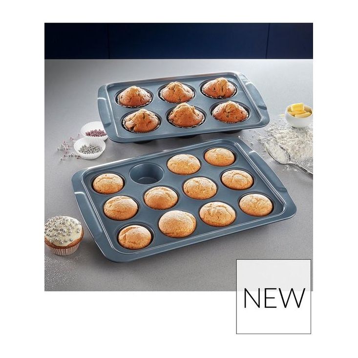T843072 Tower Cerasure 2 Piece Muffin Tray Set 6 & 12 Cup