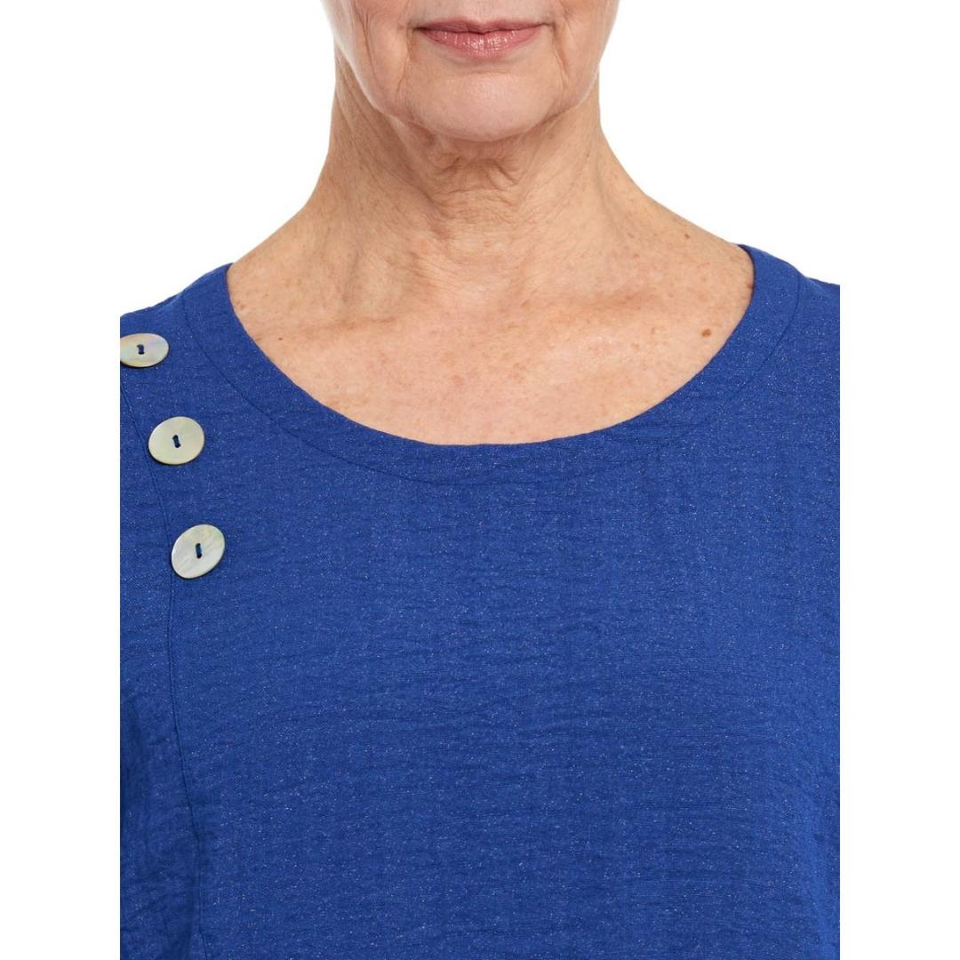 TIGI Asymmetrical Buttoned Top - Navy