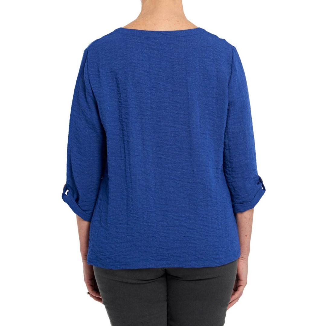 TIGI Asymmetrical Buttoned Top - Navy