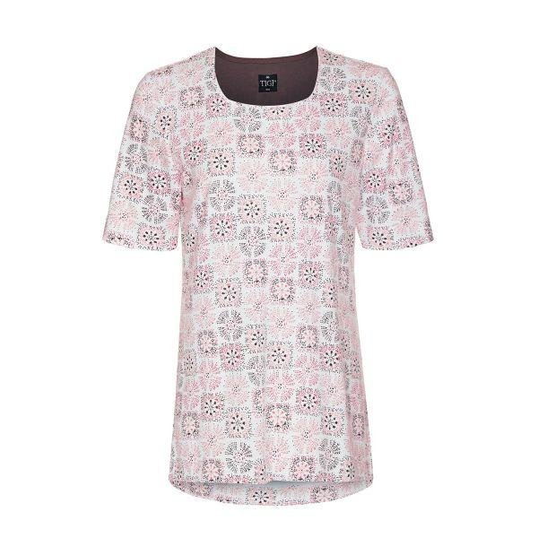 TIGI White and Coral Printed Top - Truffle