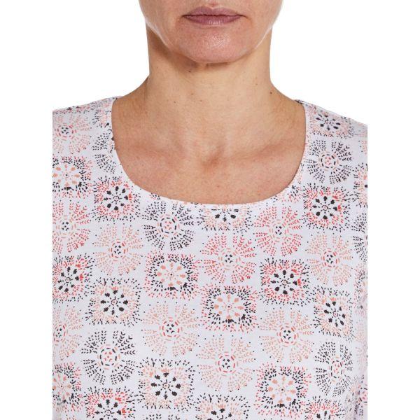 TIGI White and Coral Printed Top - Truffle
