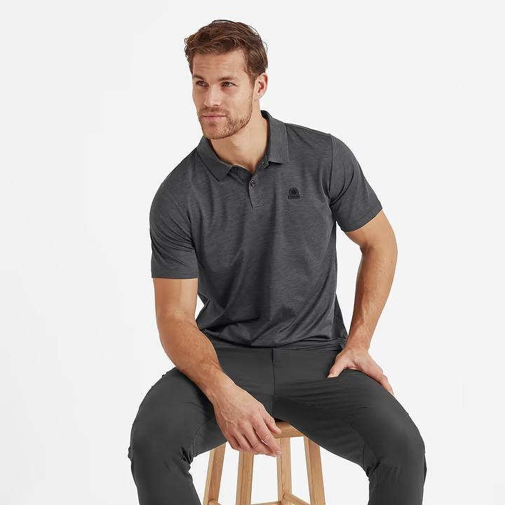 Tog 24 Trig Mens Polo Tech Shirt - Black Marl