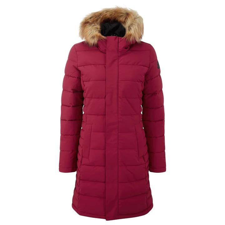TOG24 Firbeck Womens Long Insulated Jacket - Raspberry