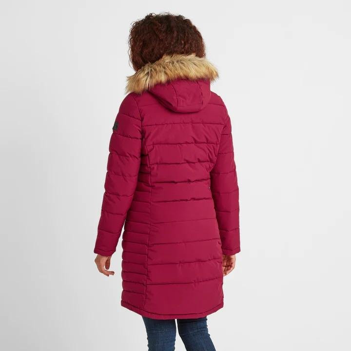 TOG24 Firbeck Womens Long Insulated Jacket - Raspberry