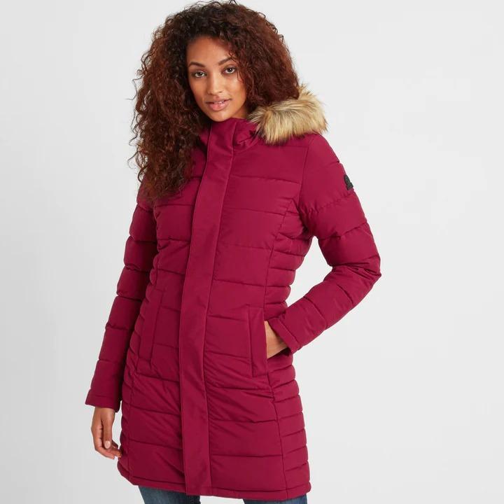 TOG24 Firbeck Womens Long Insulated Jacket - Raspberry