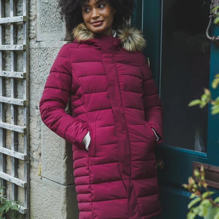 TOG24 Firbeck Womens Long Insulated Jacket - Raspberry