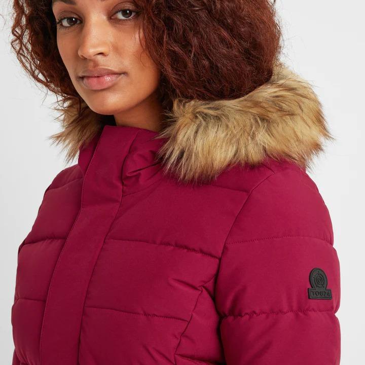 TOG24 Firbeck Womens Long Insulated Jacket - Raspberry