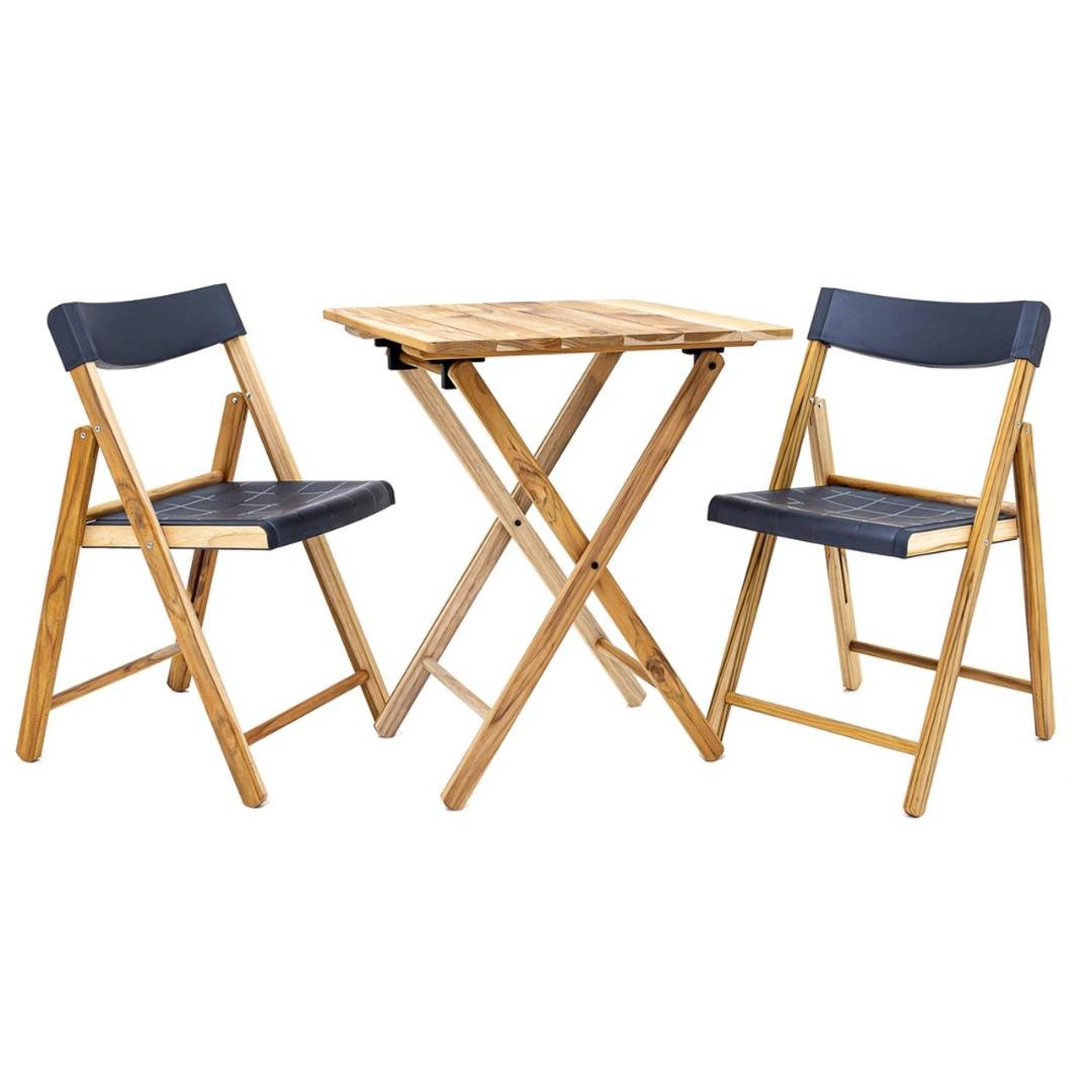 Tramontina 3-Piece Folding Bistro Set - Natural/Grey