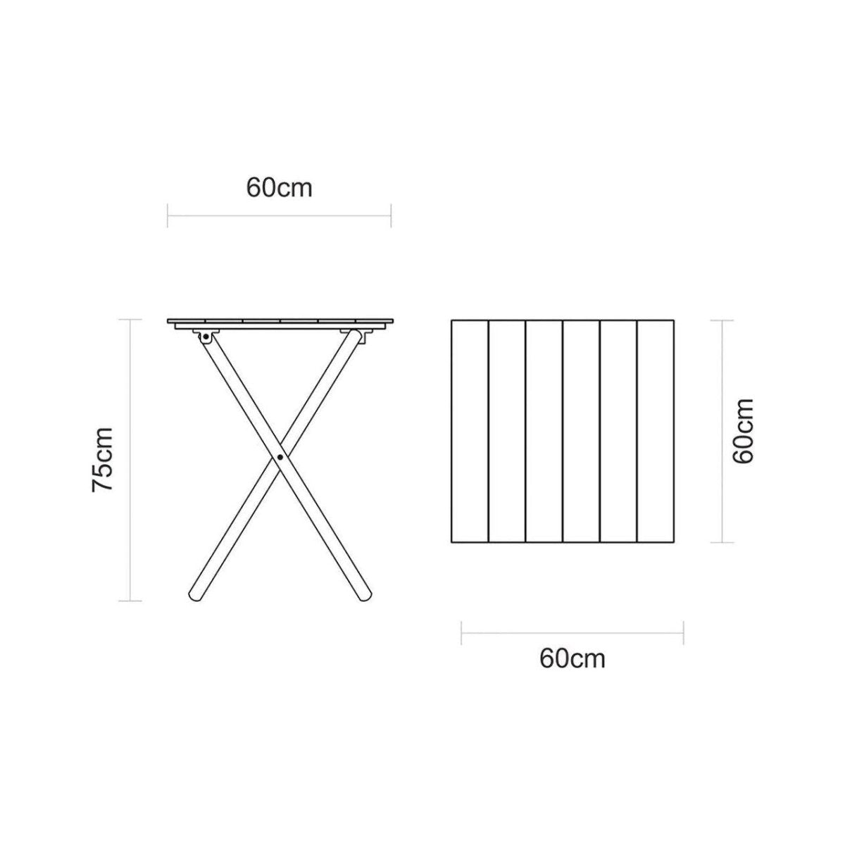 Tramontina 3-Piece Folding Bistro Set - Natural/Grey