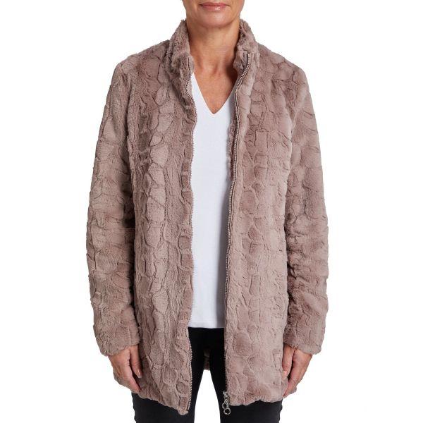 VIZ-A-VIZ Long Almond Faux Fur Coat
