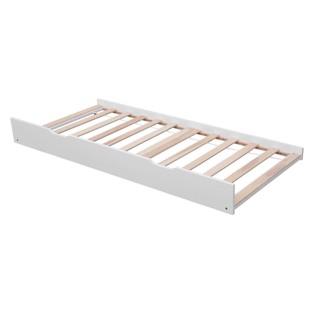Wooden White Single Trundle Bed