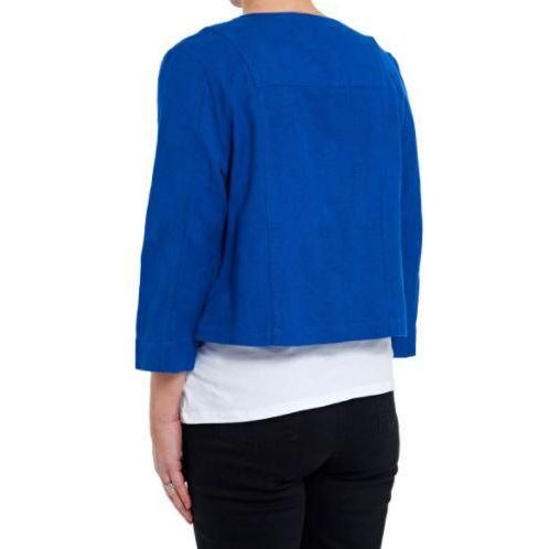 VIZ-A-VIZ Cropped Buttoned Jacket - Azure