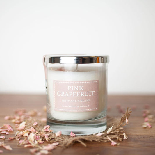 Pink Grapefruit Pastel Medium Candle glass