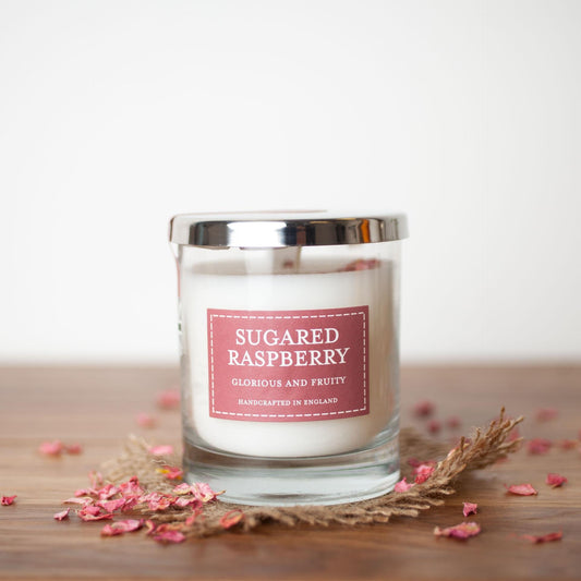 Sugared Raspberry Pastel Medium Candle glass