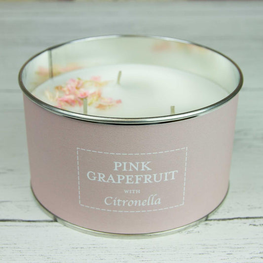 Pink Grapefruit Citronella Three Wick Glass Candle