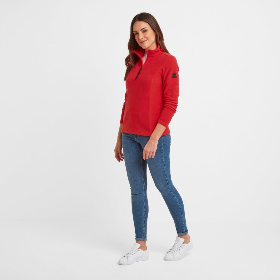 TOG24 Shire Fleece Zip Neck - Dark Coral