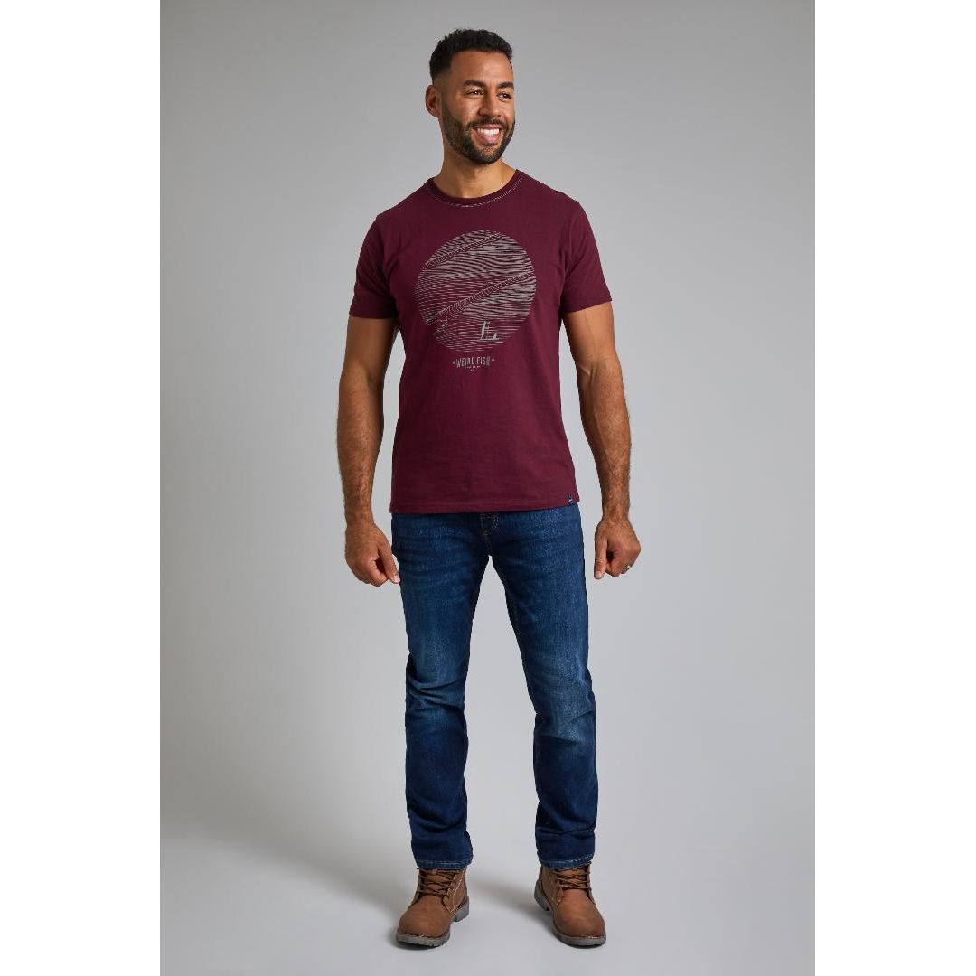 Weird Fish High Tide Organic Cotton Graphic T-Shirt - Antique Cherry