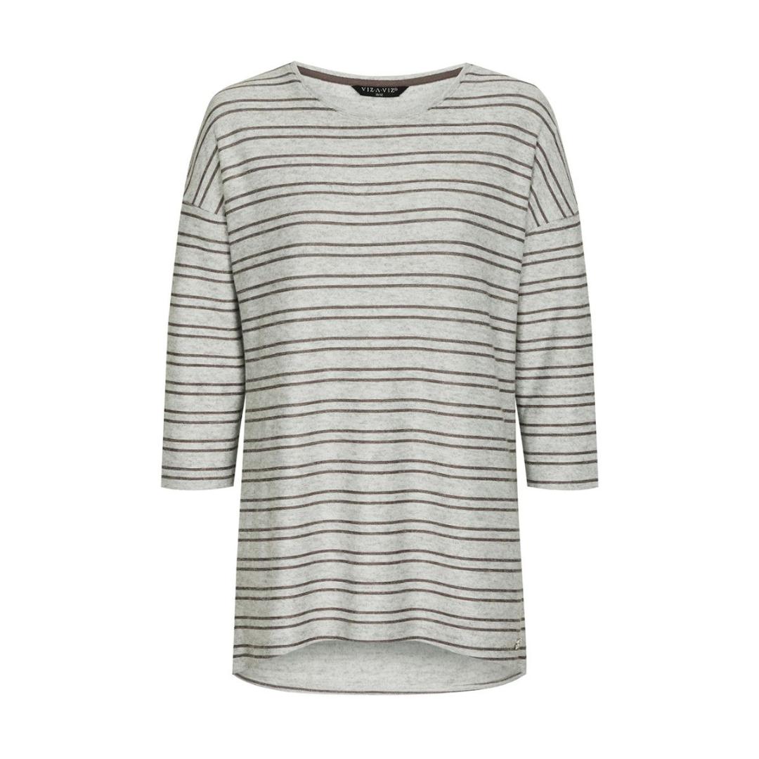 VIZ-A-VIZ Round Neck Striped Tunic