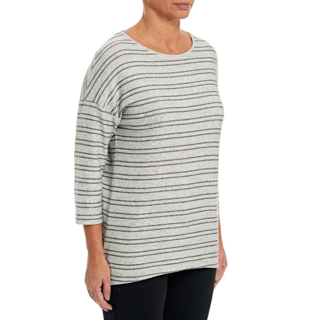 VIZ-A-VIZ Round Neck Striped Tunic