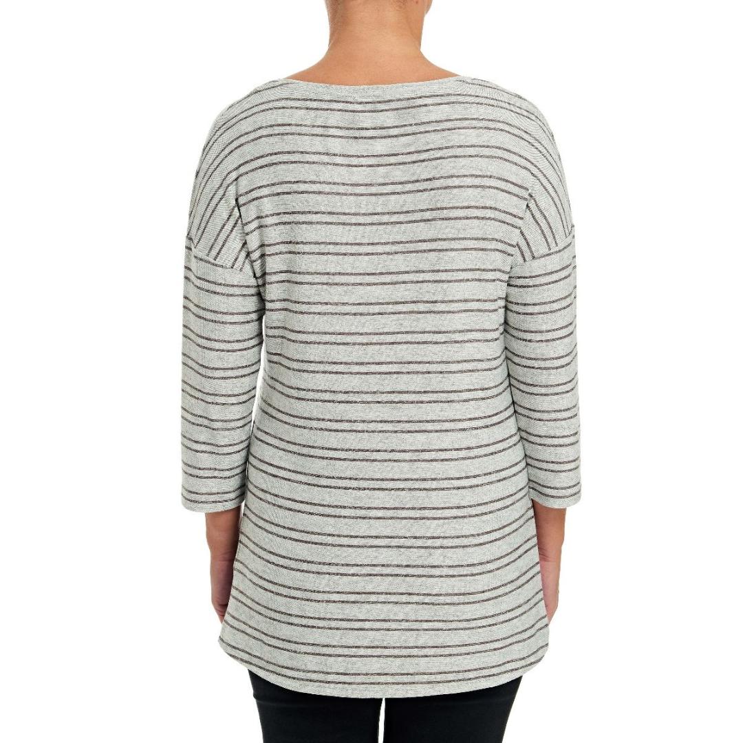 VIZ-A-VIZ Round Neck Striped Tunic