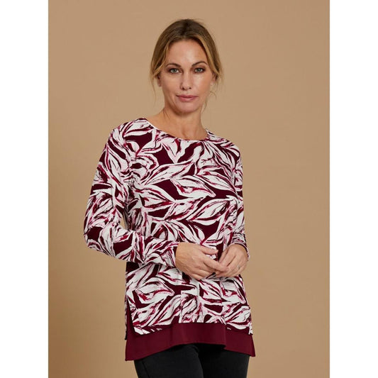 VIZ-A-VIZ Asymmetric Hem Printed Top