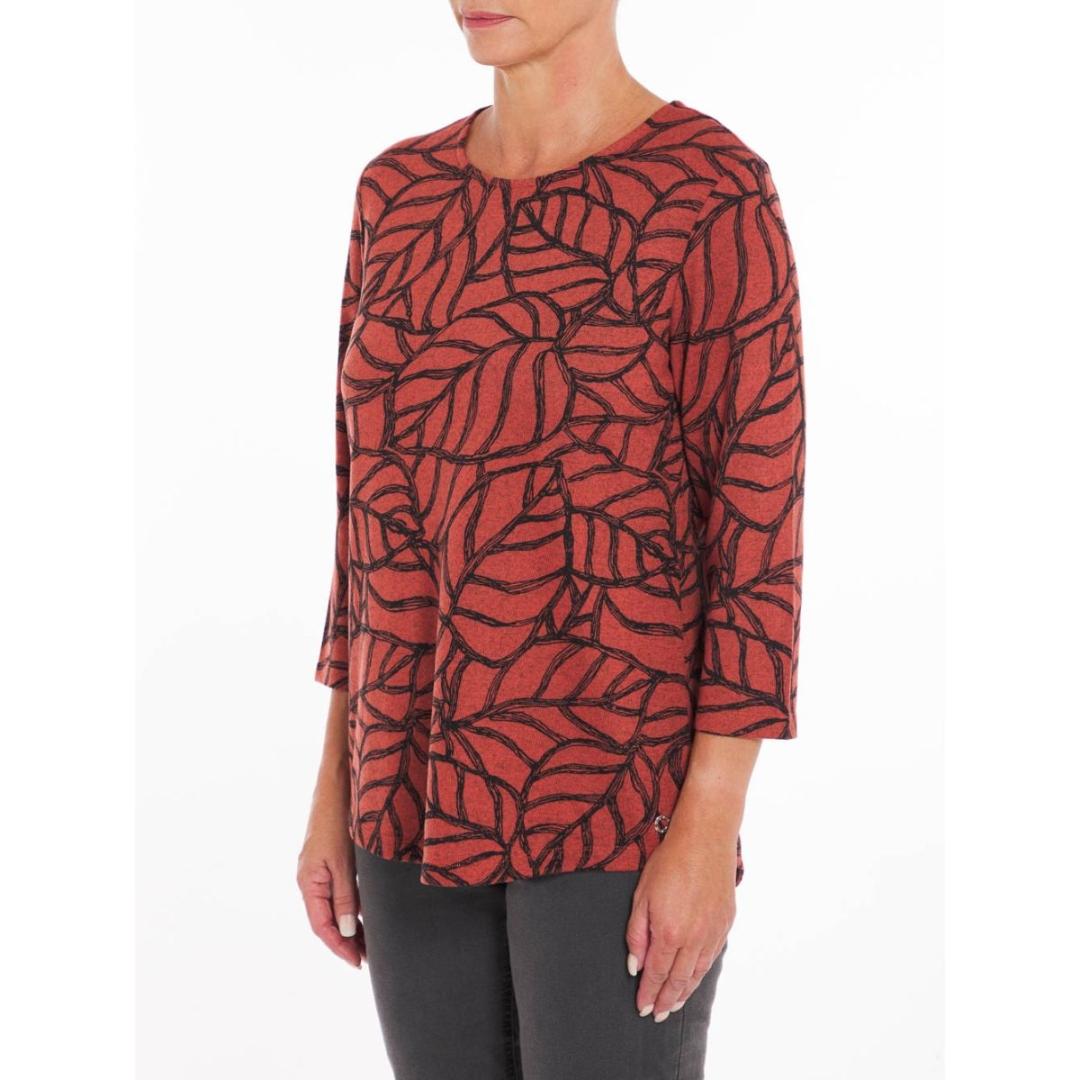 VIZ-A-VIZ Tumeric Back Zip Detail Top