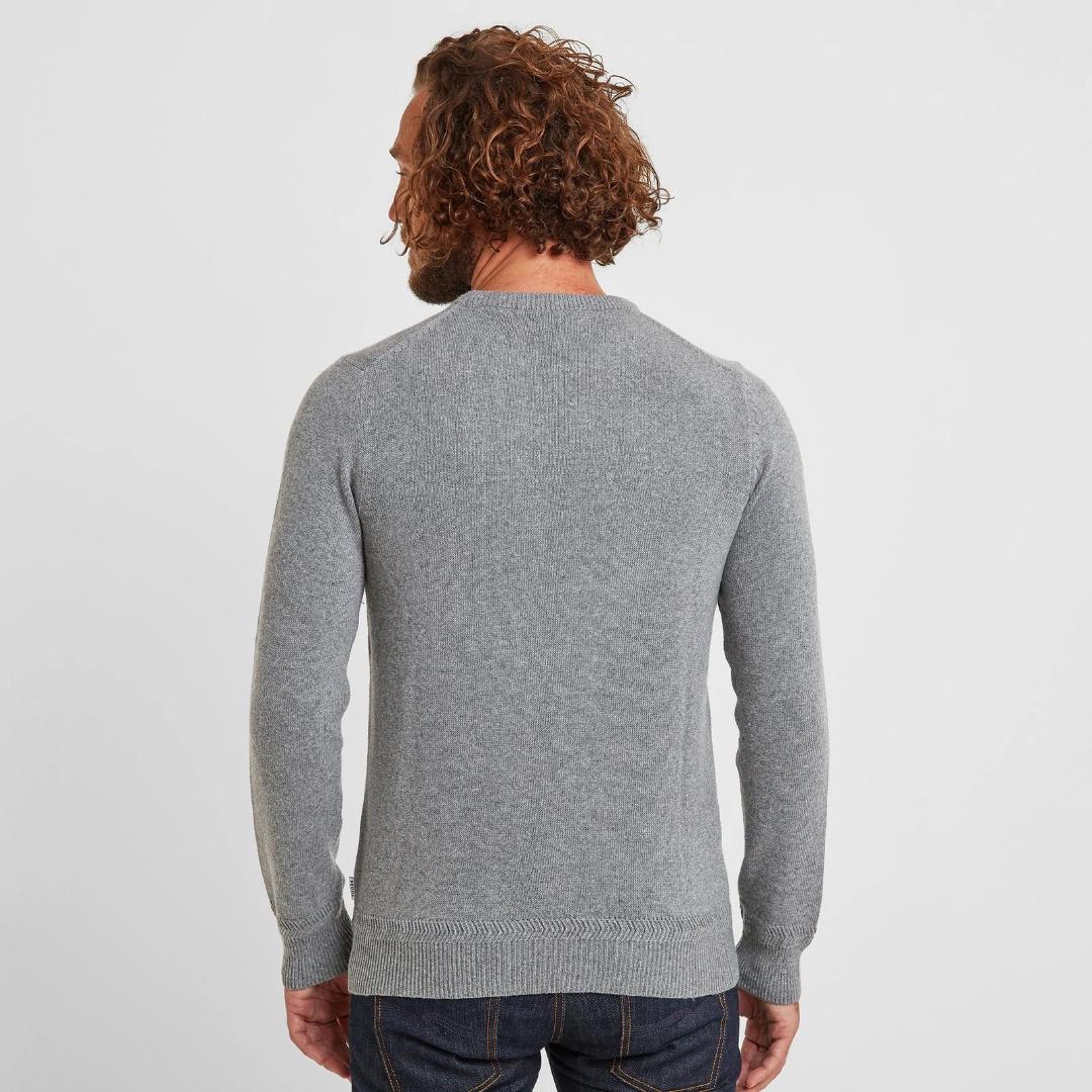 Tog24 Jared Mens Crew Jumper - Light Grey Marl