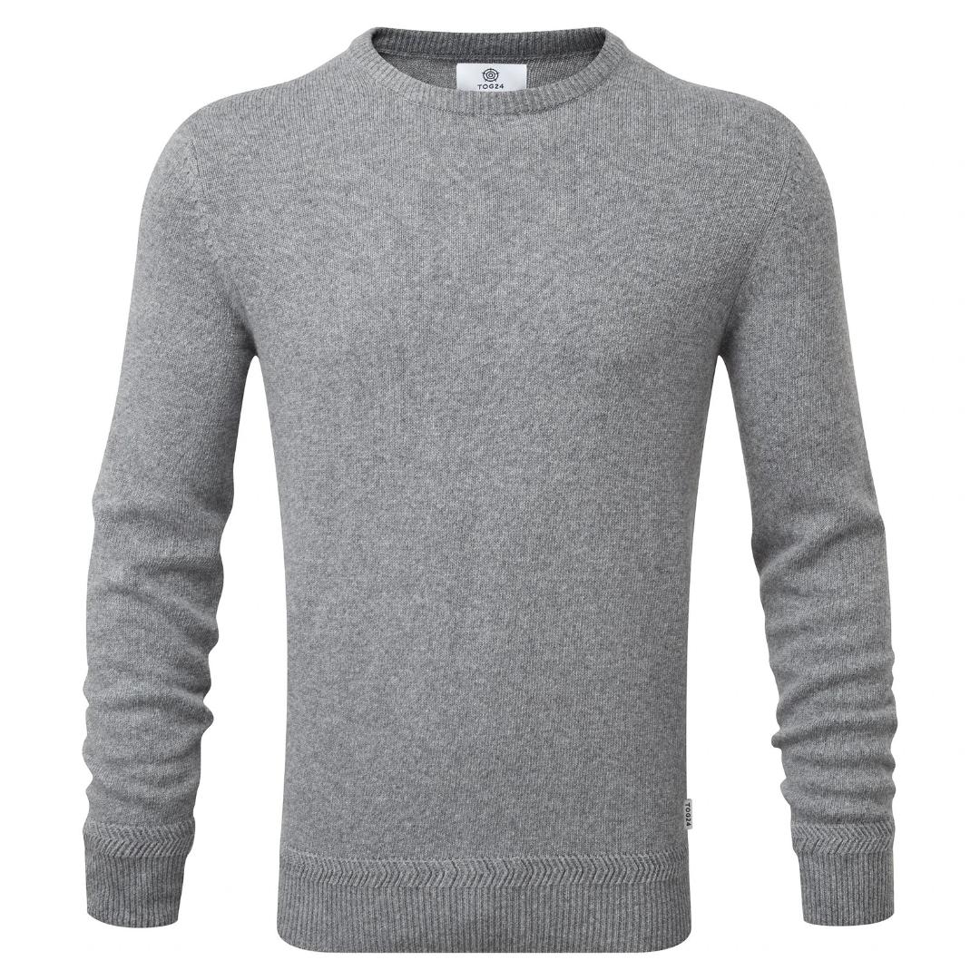 Tog24 Jared Mens Crew Jumper - Light Grey Marl