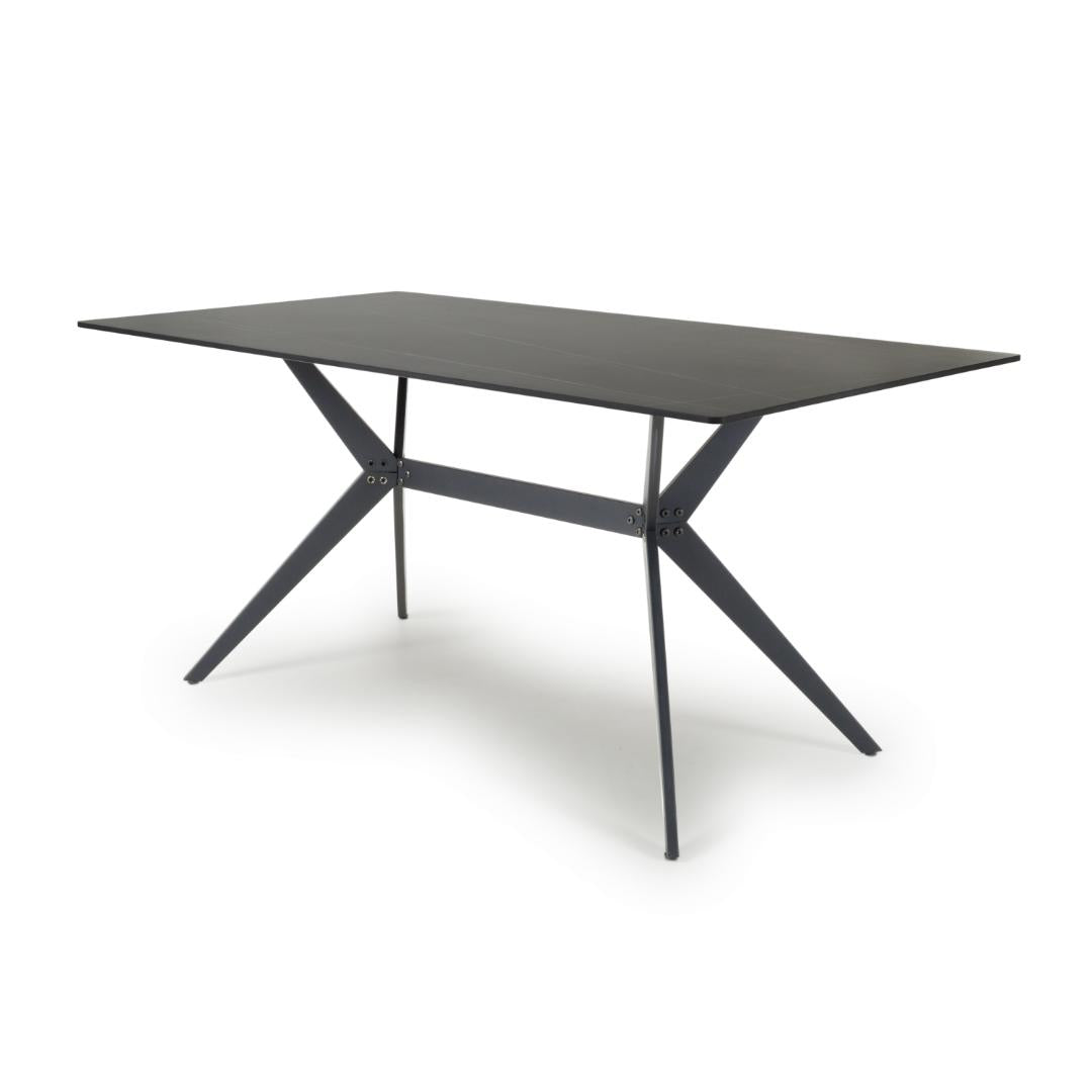 Timor 1.6m Black Dining Table