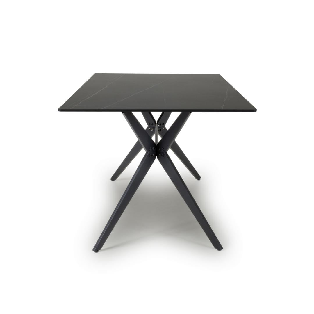 Timor 1.6m Black Dining Table