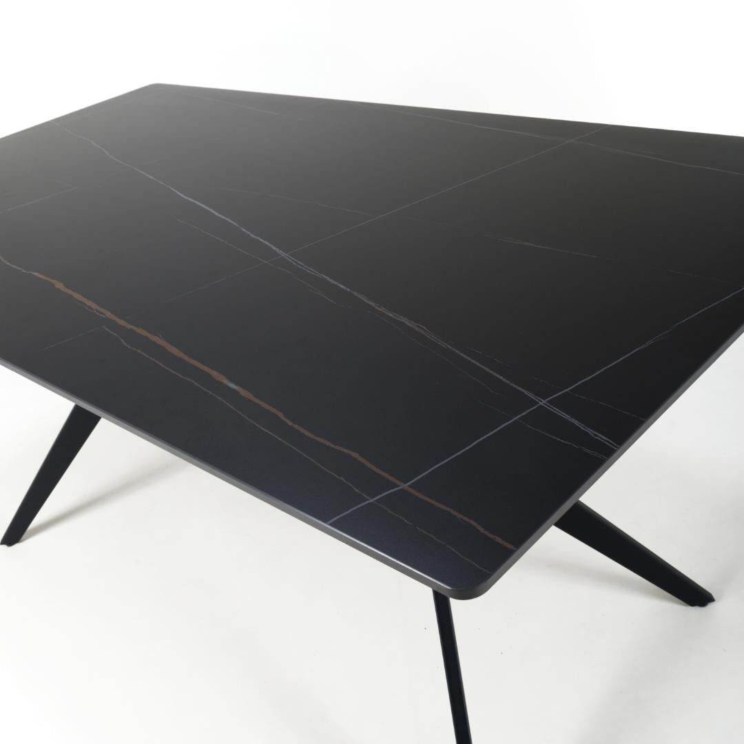 Timor 1.6m Black Dining Table