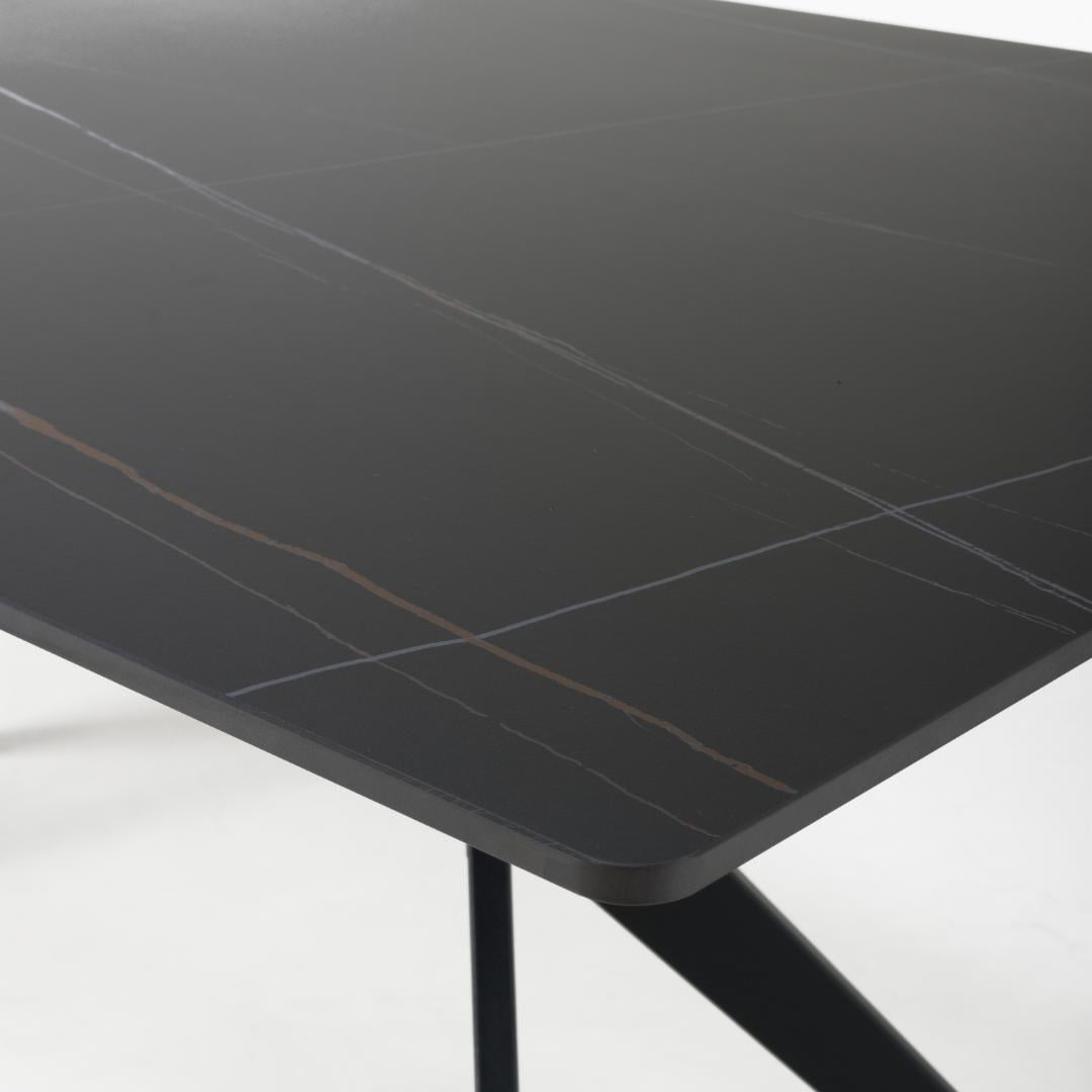 Timor 1.6m Black Dining Table