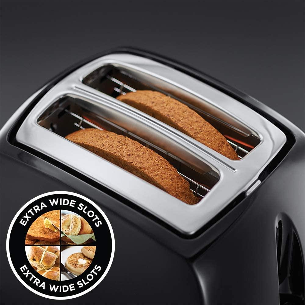 21641 Russell Hobbs Textures 2 Slice Toaster Black