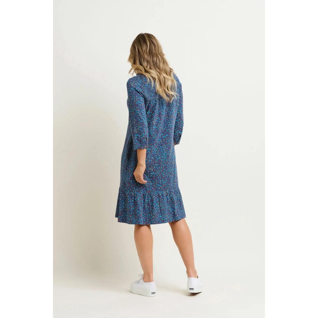 Brakeburn Abstract Shirt Spot Dress - Blue