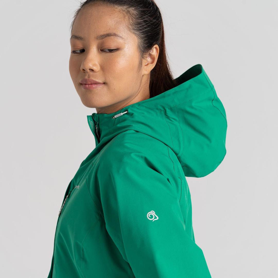 Craghoppers Women's Caldbeck Stretch Waterproof Jacket - Mystic Green