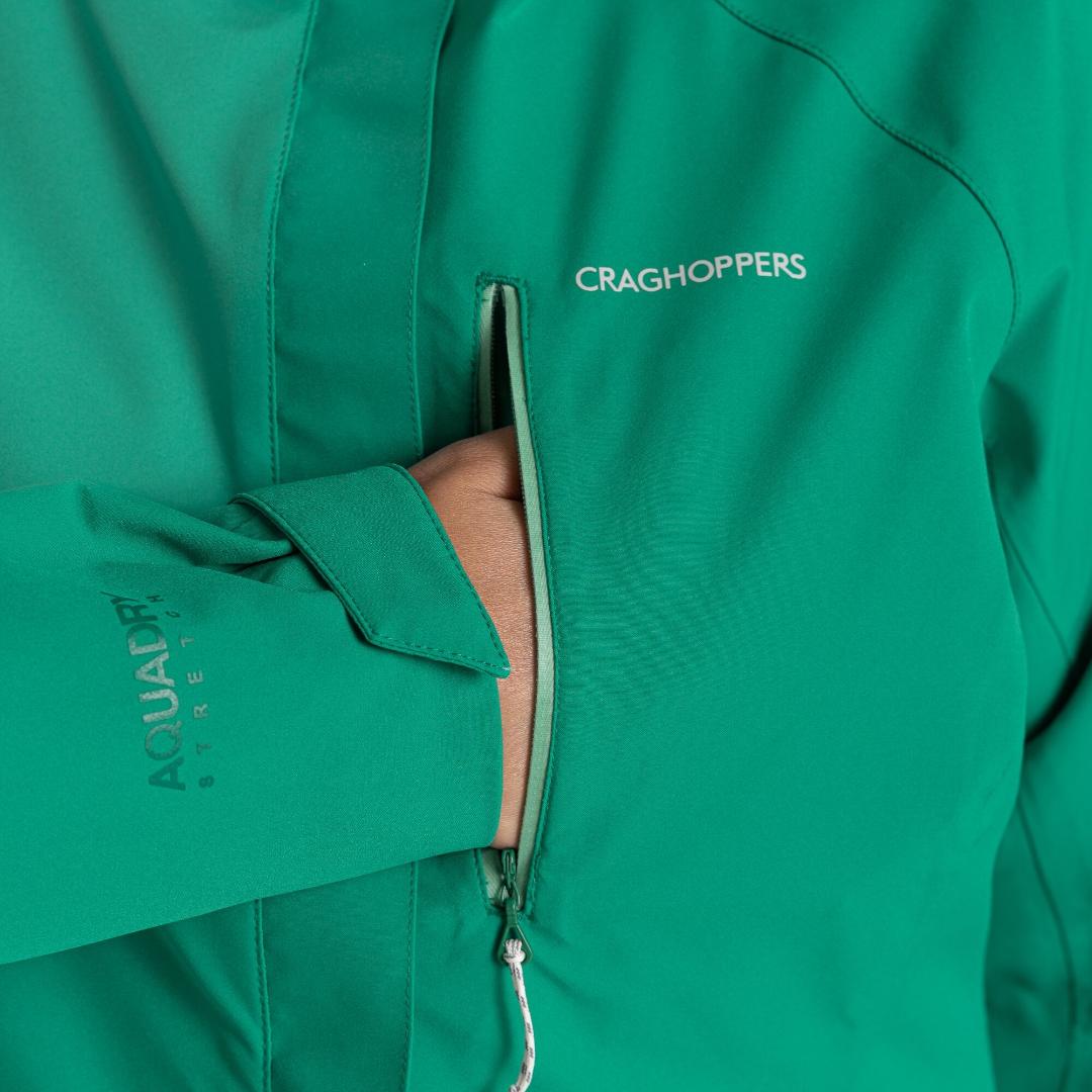 Craghoppers Women's Caldbeck Stretch Waterproof Jacket - Mystic Green