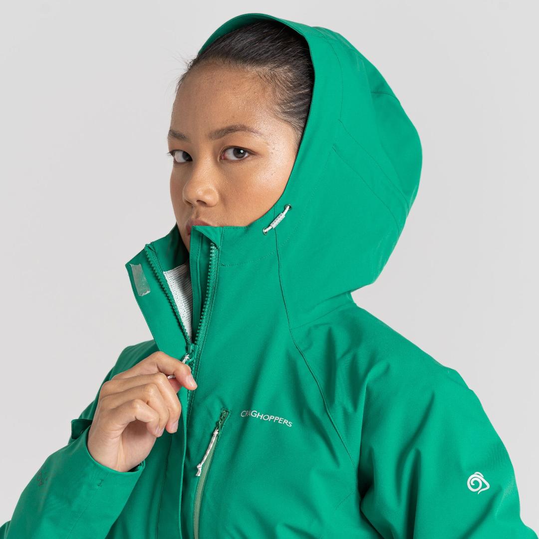 Craghoppers Women's Caldbeck Stretch Waterproof Jacket - Mystic Green