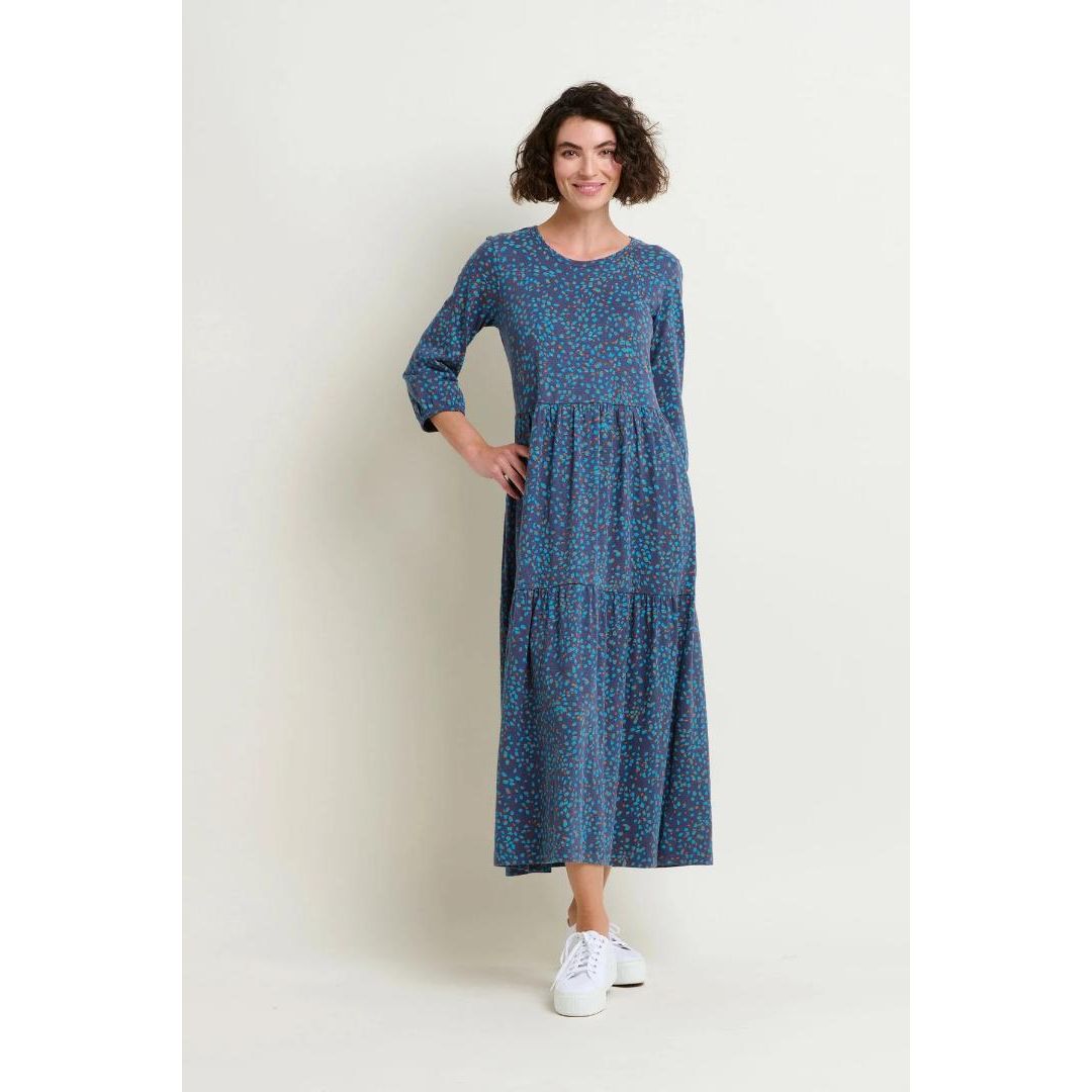 Brakeburn Abstract Spot Maxi Dress - Blue